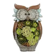 Led Resin Solar Light With Faux Succulents Garden Decor Ornaments & Statues