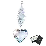 45mm Clear Glass Heart Crystal Ball Prism Pendant, Suncatcher for Windows,