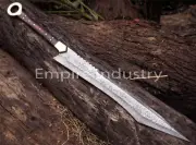 30 Inch Handmade Damascus Steel Full Tang Hunting Sword Fixed Blade With Sheath
