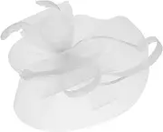 [FRCOLOR] Wedding Fascinator Headwear with Beads Lace Elegant Mesh Flower Hair Band for Bridal Parties Formal Gatherings Lightweight Veil Clip Accessory for Tea Parties