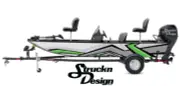 Gray Green Black Angled Zig-Zag Lines Graphic Wrap Boat Fish Decal US Vinyl