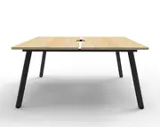 RAPIDLINE RAPID ETERNITY DOUBLE SIDED WORKSTATION No Screen 2 Person W1500 x D750 x H730mm (per user) Natural Oak Top Black Frame