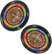 2pcs Home Poker Game Wheel Party Game Prop Home Poker Wheel Present for Men Party Favor Plastic
