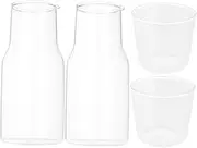 Ciieeo 2 Sets Glass Bedside Carafe with Cup Mouthwash Container for Bathroom Juice Water Pitcher Capacity Glass Kettle for Home Office Use