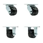 3.25 Inch Phenolic Caster Set with Ball Bearings 2 Swivel 2 Rigid Service Caster
