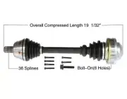Front Driver Side CV Axle D/S TT Quattro 1.8 02-06 With 18 Inch Rims