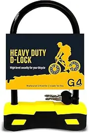 G4GADGET Heavy Duty D Lock for Bike – High-Security Bicycle U Lock with 2 Keys, Anti-Theft Steel Shackle, Weatherproof & Durable – Ideal for Road, Mountain, Electric & Folding Bikes