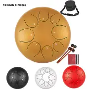 Steel Tongue Drum 10 Inch 8 Notes Best Gift for Adult& Kids with Drum Mallets