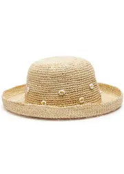 Lack OF Color Daisy Cruiser Embellished Raffia hat - Natural 55