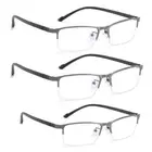 3 x Designer Reading Glasses Spring Hinge Metal +1.5>+3.5 UV Blue Light blocking