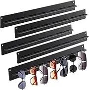 5 Pack Acrylic Sunglasses Organizer Storage Sunglasses Holder Organizer Wall Mounted Eyeglasses Holder Hanging Eyewear Display Rack Sunglass Rack Sunglasses Hanger Rack for Entryway Shelf (Black)