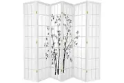 Zen Garden Room Divider Screen White 6 Panel