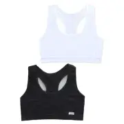 Racerback Sports Bra Unpadded Training Bras for Girl Teen Wide Strap