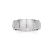 Steel 8mm Brushed Segment Dome Men's Ring
