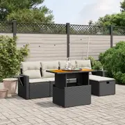 6 Piece Garden Sofa Set with Cushions Poly Rattan vidaXL