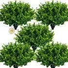 Artificial Greenery Plants Outdoor UV Resistant Fake Plants Boxwood Shrubs Gr...