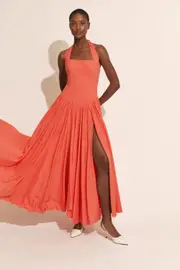 marabella halter maxi dress in melon