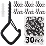 30 Pack Ceiling Eye Hooks Screw Hooks for Hanging Plants Outdoor String Lights