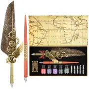 Feather Quill Pen and Ink Set,Fountain Pen Set Calligraphy Kits for Beginners...