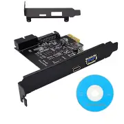 PCI-E 1X to USB3.2 Gen1 5Gbps 2 Ports(Type C+ Type A) Expansion Card With 19PIN