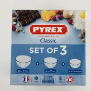 Pyrex Classic Set Of 3 Glass Bowls - New In Box