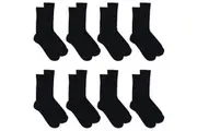 8 Pairs Holeproof Mens Merino Wool Blend Crew Everyday Socks Black Bulk S10012