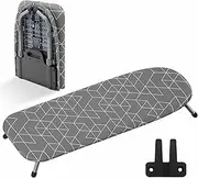 [Xabitat] Table Top Ironing Board with Wall Mount | D-Crease | Portable Space Saving Mini Laundry Room Iron Board | Foldable Small Ironing Board | Grey