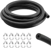 3/16" Fuel Line Hose Tool Kit,NBR Fuel Hose 10Ft with 10 Steel Fuel Line Clamps 300 PSI for Replace Small Engine Fuel Line,Versatile Car Accessories Gas Line Hose for PCV Systems (3/16 inch)