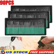 90PCS 1/8" Diamond Shank Burr Bits Set Grinding Drill Bit for Dremel Rotary Tool