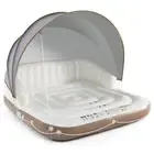 Inflatable Floating Lounge Bed Float Beach Swimming Pool Raft Swim with parasoov