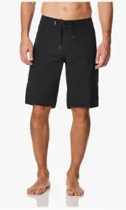 Quicksilver Men's Solid Mid-Length 22" Boardshorts Swim Trunks Size 32" - Black