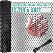 Plastic Chicken Wire Mesh Fence (Black, 15.7IN x 20FT)
