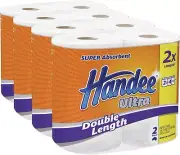 Handee Ultra White Double Length Paper Towel, 8 Rolls Value Pack