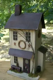 Functional Birdhouse , Farmhouse Birdhouse , Primitive Birdhouse , Farmhouse