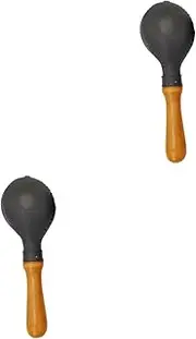 Luwecf 2Pcs Wooden Maracas Musical Instrument Shakers Rattles Hand Percussion for Party Favors
