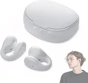 Clipbuds Earphones, Clipbuds Ear Clip Bluetooth Headphones, Wireless Open Ear Headphones, Waterproof Clip on Ear Earphones for Running, Cycling, Workout (White)