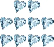 sourcing map 10 Pcs 3D Heart Blue Nail Rhinestones 12x13mm K9 Glass Crystal Rhinestones Pointed Back Crooked Heart Gems for Nail Charm Art DIY Craft