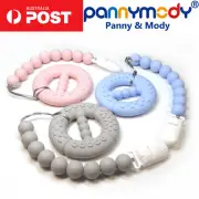 Teething Ring with Dummy Clip Soother Holder Chain Teether Binky Clips Z1