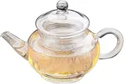GRIRIW Coffee Pot Short Mouth Heatproof Teapot Borosilicate Glass Carafe for Tea Coffee Lovers