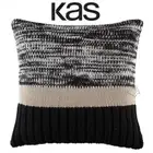 NEW Kas Flec Black / Natural Square Cushion 50cm - With Insert Knit Home Decor