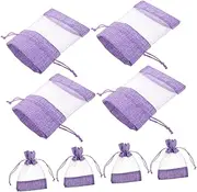 [MUSISALY] 10pcs Drawstring Sachet Bags for Dried Flowers and Items Fine Mesh Storage Pouches for Closets Elegant Lavender Design