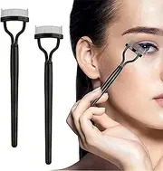 ZUJIACUN Eyelash Comb Lash Separator - Metal Teeth Mascara Brush for Clump-Free Lashes, Portable Design with Protective Cover, Professional & Home Use for Women's Eye Makeup Tools