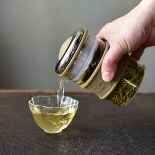 臺灣宜龍濾網玻璃茶壺 耐熱玻璃壺 創意玻璃茶具泡茶壺過濾泡茶器