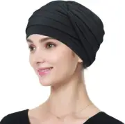 Chemo Headwear Head Wraps for Cancer Patients Made of Viscose One Size, Black