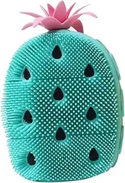 minkissy Cartoon Pineapple Bath Brush Silicone Body Shower Brush Scalp Massager Exfoliating Shower Scrubber Blue