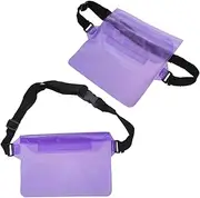 [BRIGHTFUFU] Pouch for Beach Swimming and Fishing Adjustable PVC Case Bag Snowproof Dirtproof Sandproof Lightweight Design Fits Smartphones and Essentials Purple