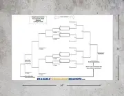 REUSABLE 12 PLAYER DOUBLE ELIMINATION TOURNAMENT BRACKET CHART - SEEDED - 22x34