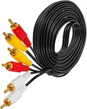 TEHAUX RCA Male to RCA Male Audio Video Composite Cable VCR Extension Cord for Stable Signal Transmission and Material Easy Installation Compatible with DVD Vcd