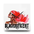 Bold Blacknificent Acrylic Wall Clock, Empowering Home Decor, Unique Gift, Wall
