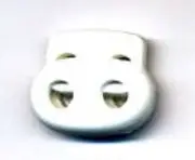6pcs Double Hole Pig Nose Cord Stopper Spring Lock Toggle Fastener White Plastic